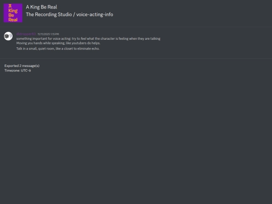 AKBRDiscord/preclose/A King Be Real - The Recording Studio - voice-acting-info [1431701434059198585] screenshot